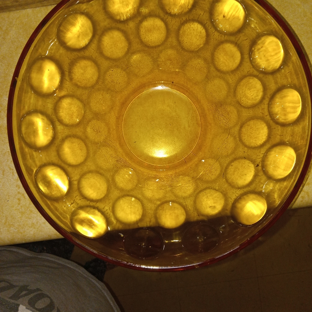 Hazel Atlas Rampart Elorado Gold Serving Bowl 1960